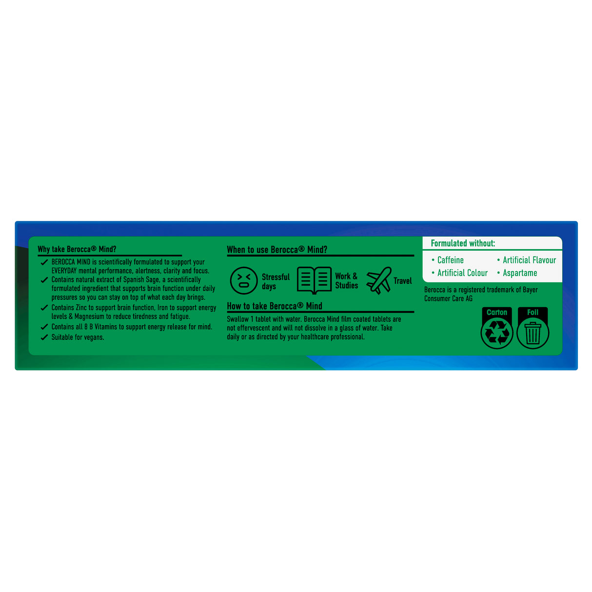 Berocca Mind with Sage Film Coated Tablets 30s