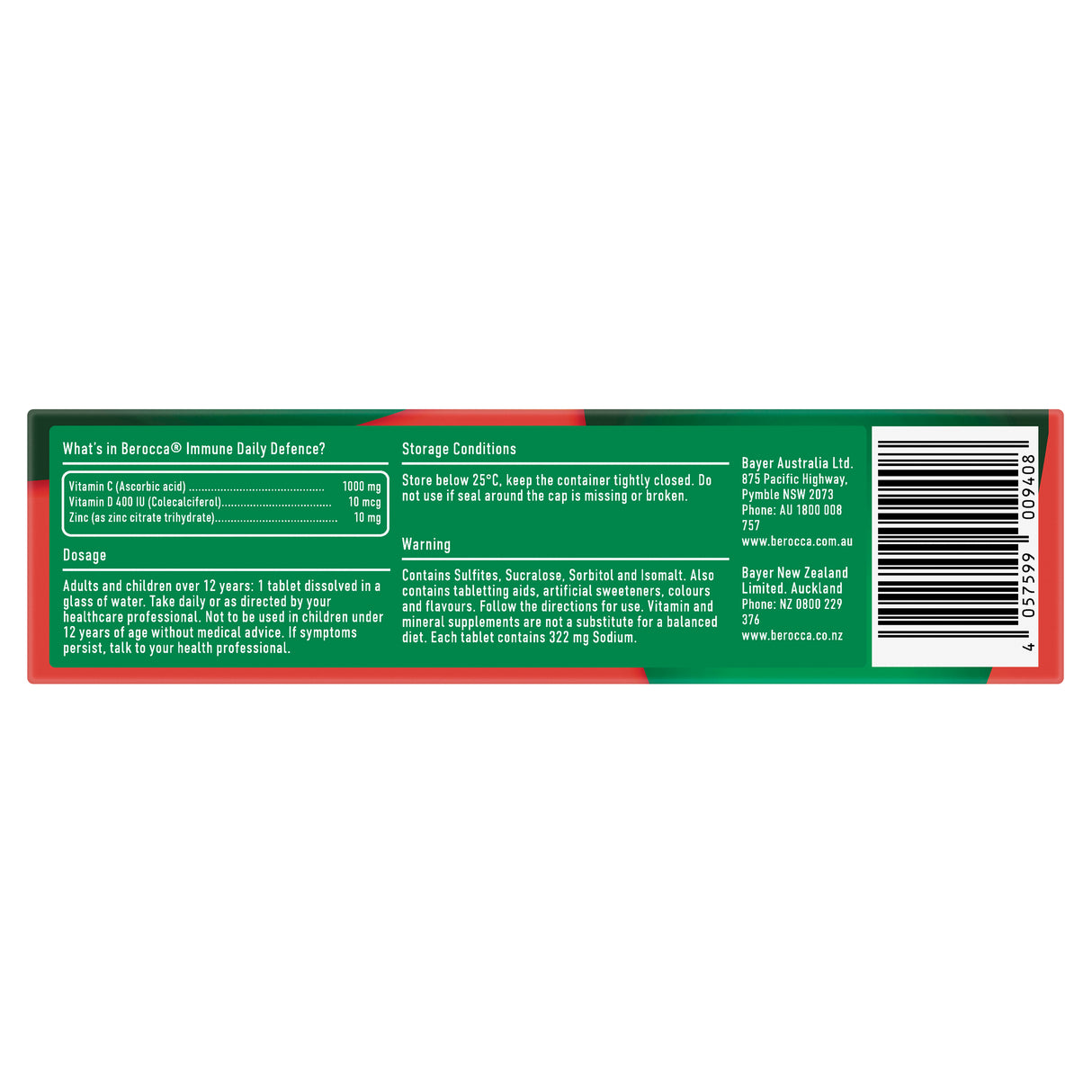 Berocca Immunity Daily Defence Black Currant Effervescent Tablets 15s