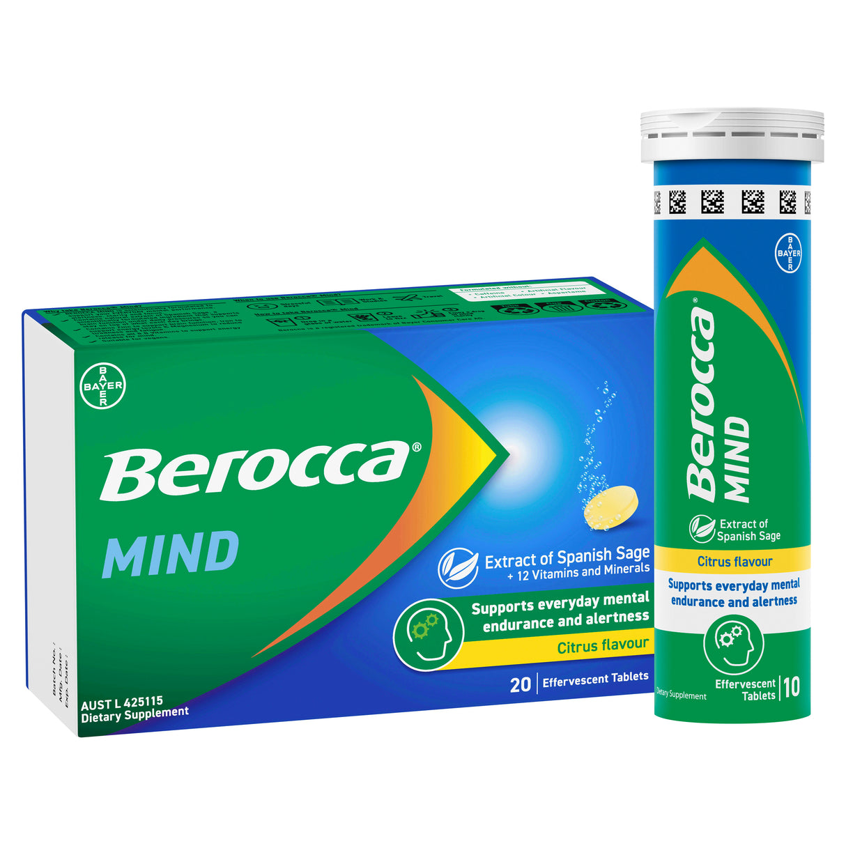 Berocca Mind With Sage Citrus Effervescent Tablets 20s