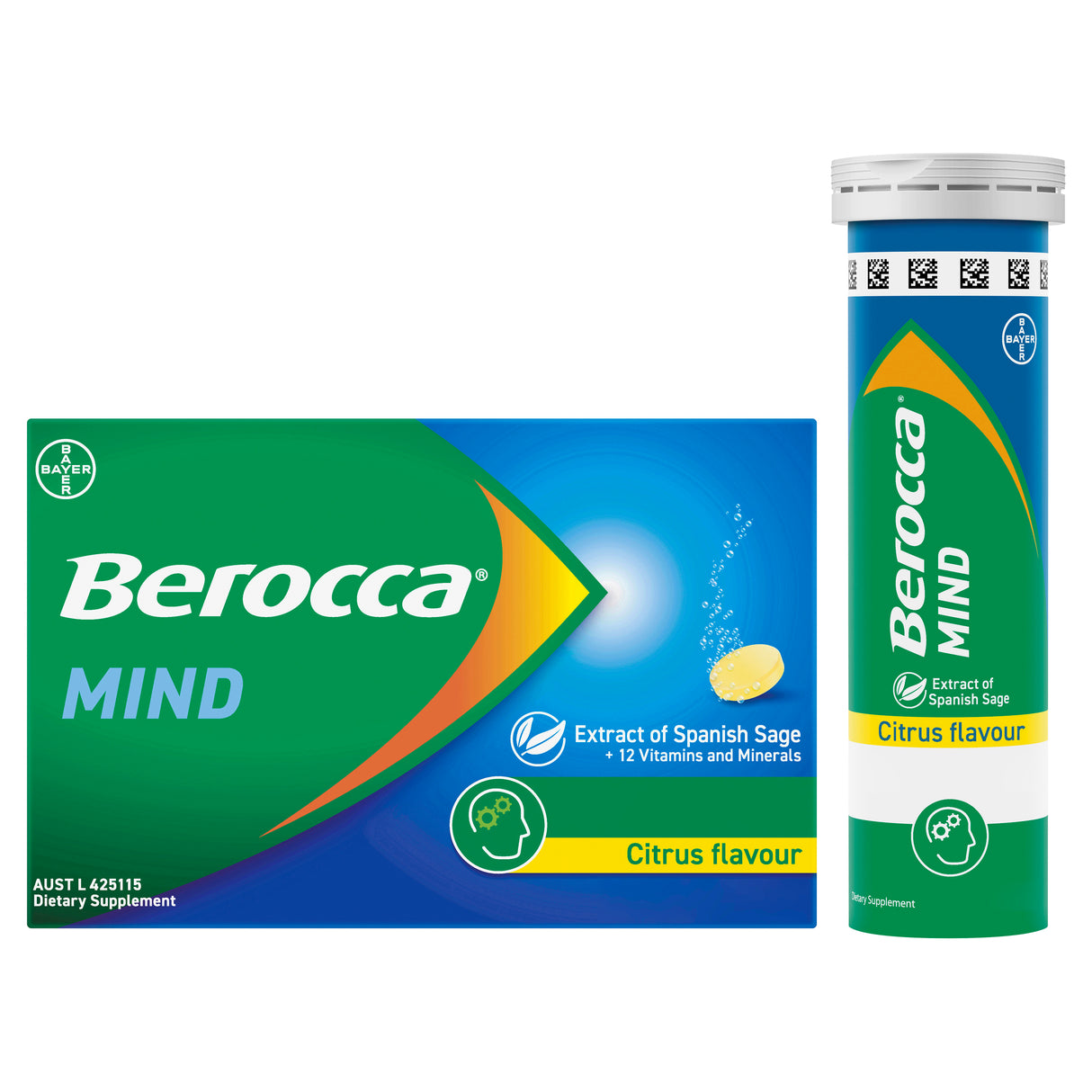 Berocca Mind With Sage Citrus Effervescent Tablets 20s
