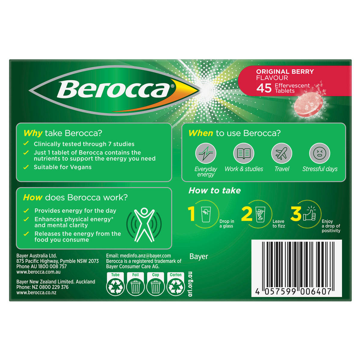 Berocca Energy Original Berry 45s