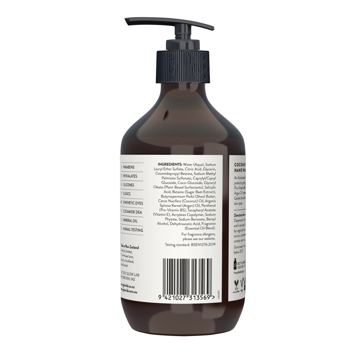 GLOW LAB Handwash Antibacterial Coconut & Cedarwood 300ml