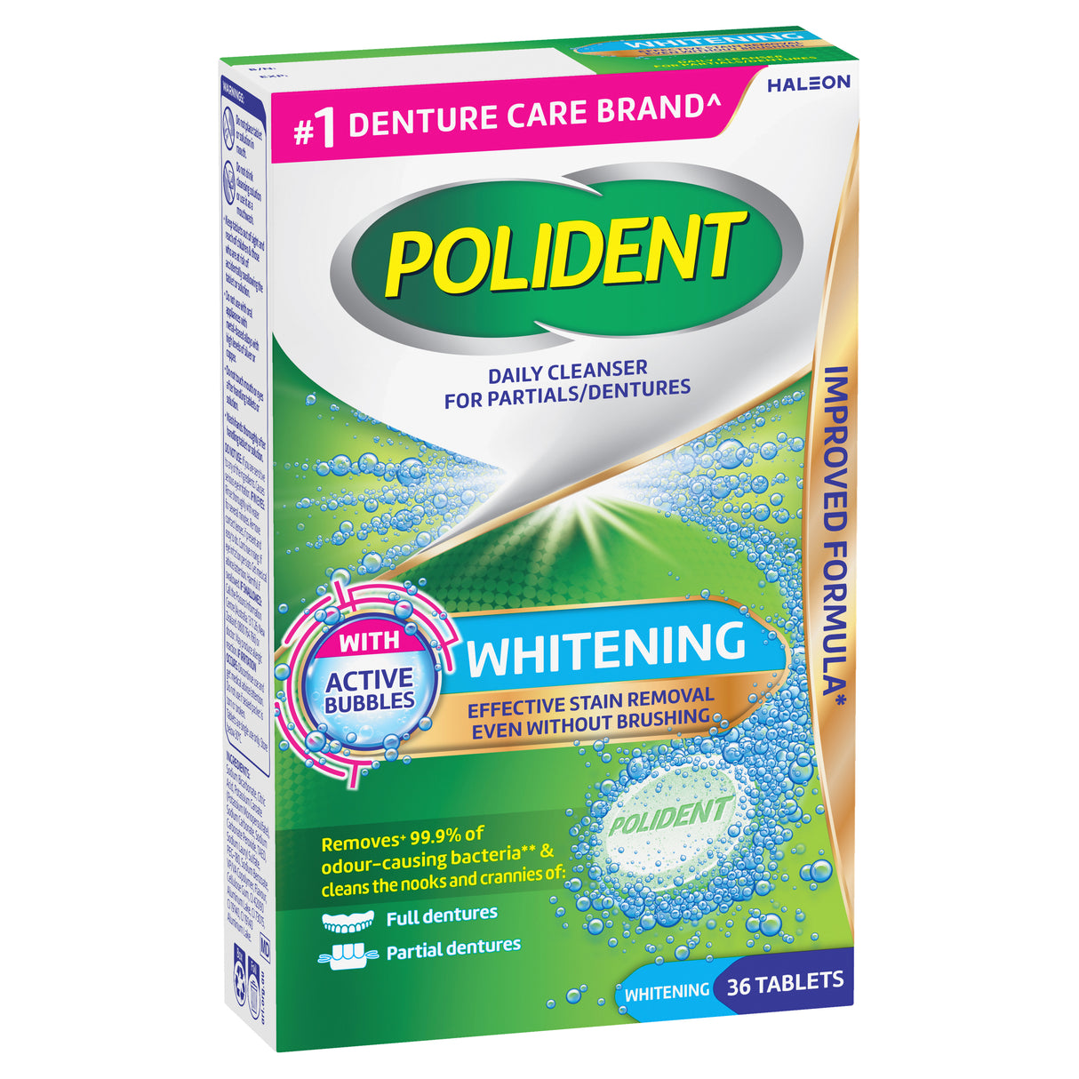 Polident Whitening Daily Cleanser for Dentures 36 Tablets