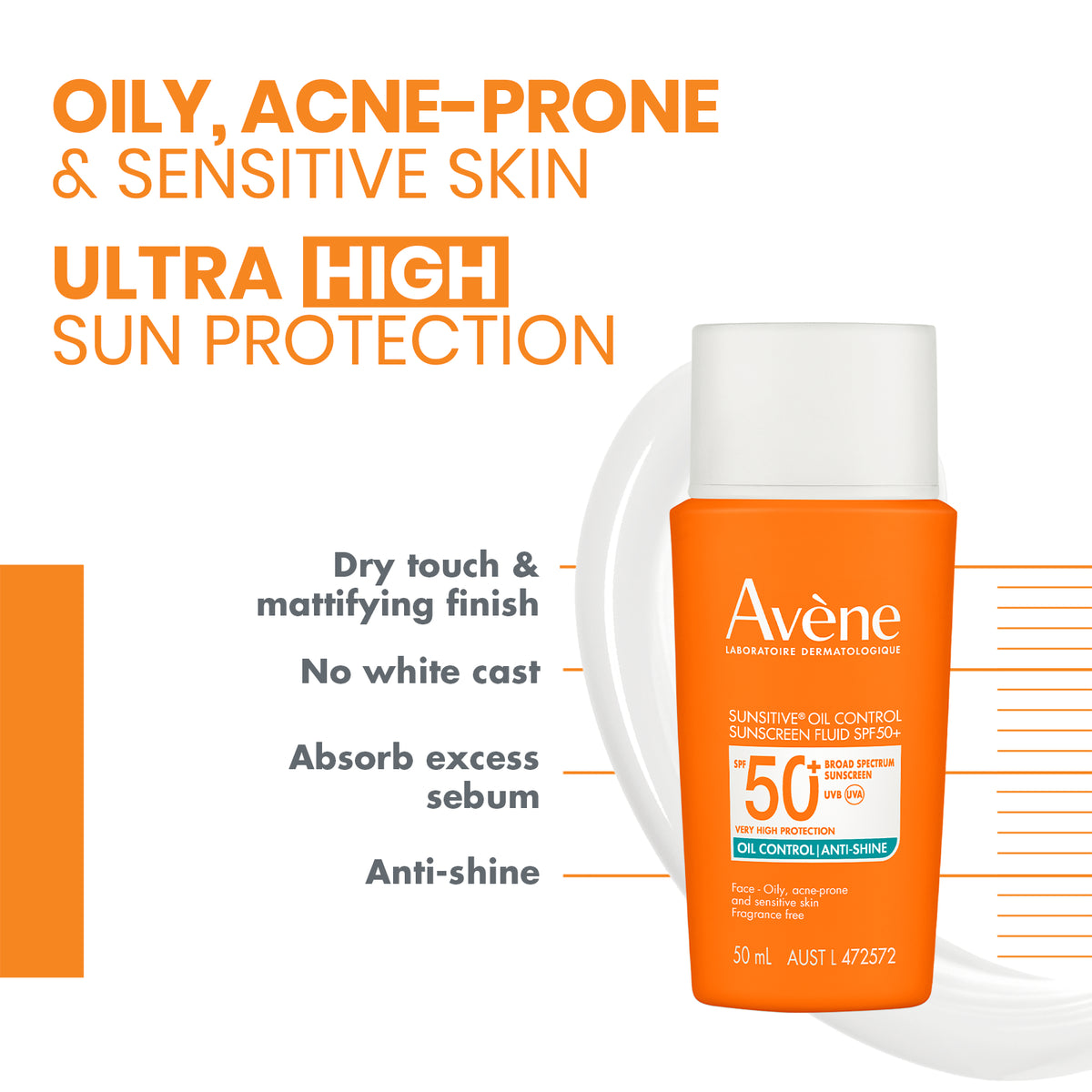 AVENE Sunsitv Oilcon Fld SPF50+ 50ml