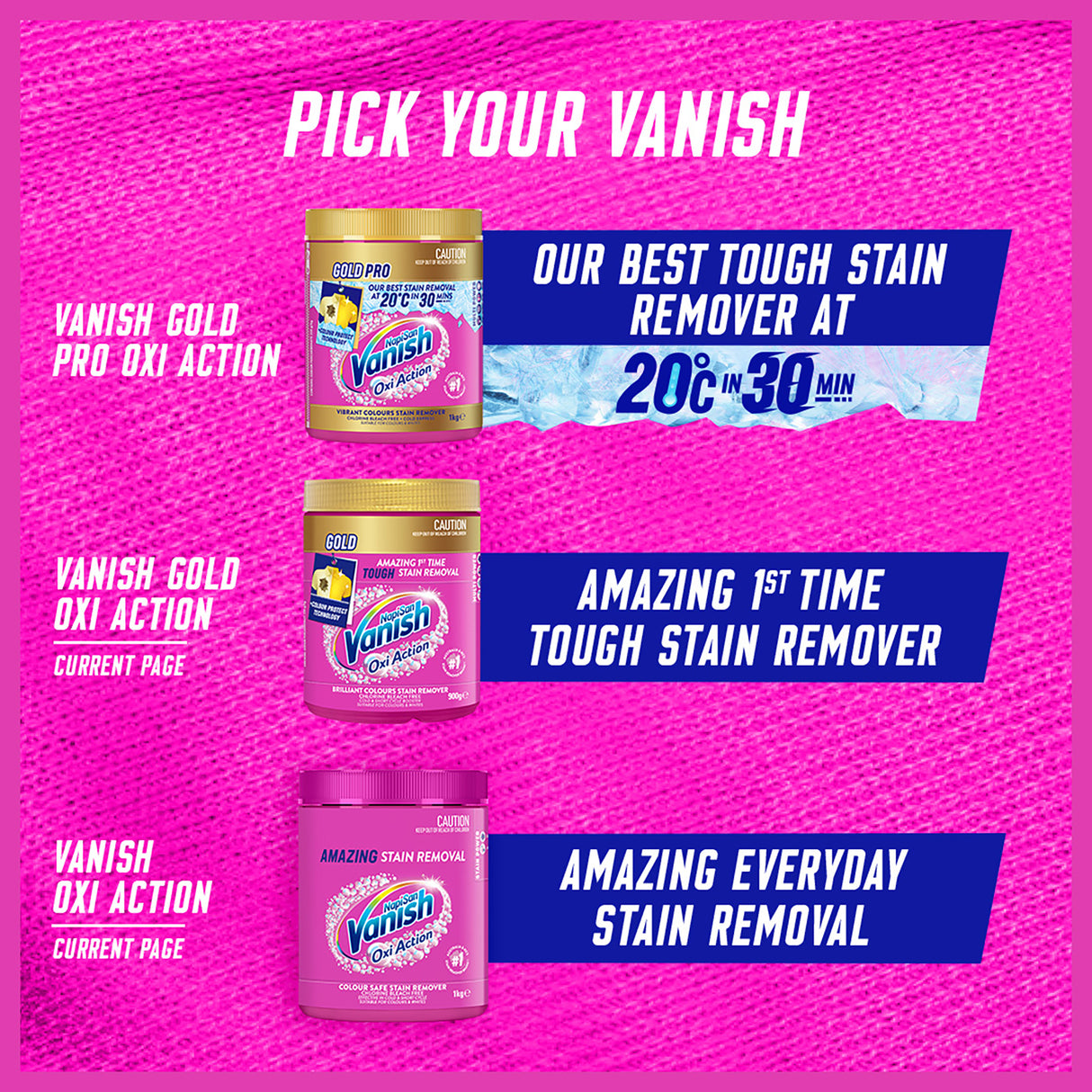 Vanish Napisan OxiAction Bucket 3KG