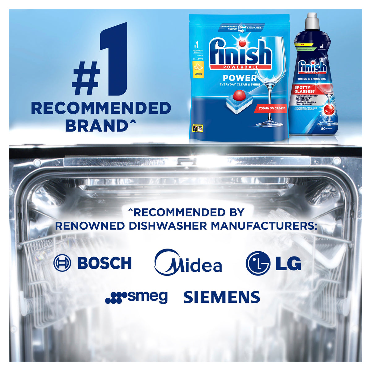 Finish Power Essential Dishwasher Tablets Lemon Sparkle 120 Tablets