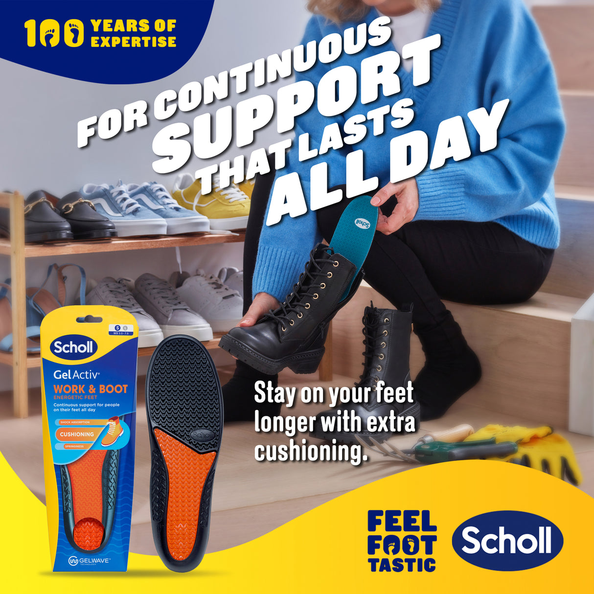 SCHOLL Gel Activ Insole Work&Boot S