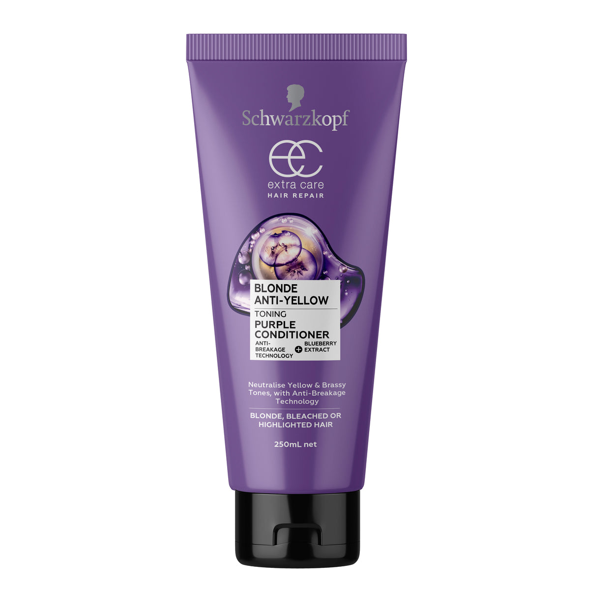 Schwarzkopf Extra Care Blonde Anti-Yellow Toning Purple Conditioner 250mL
