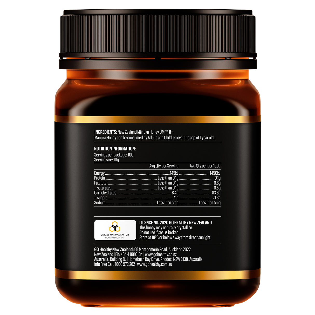 GO Healthy GO NZ Manuka Honey UMF 8+ (MGO 185+) 1kg