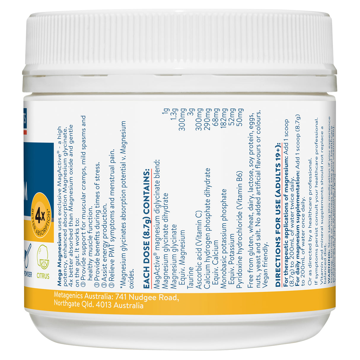Ethical Nutrients Mega Magnesium Citrus 200 g