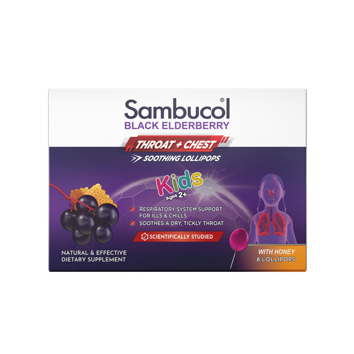 SAMBUCOL Kids Throat Pops 10s