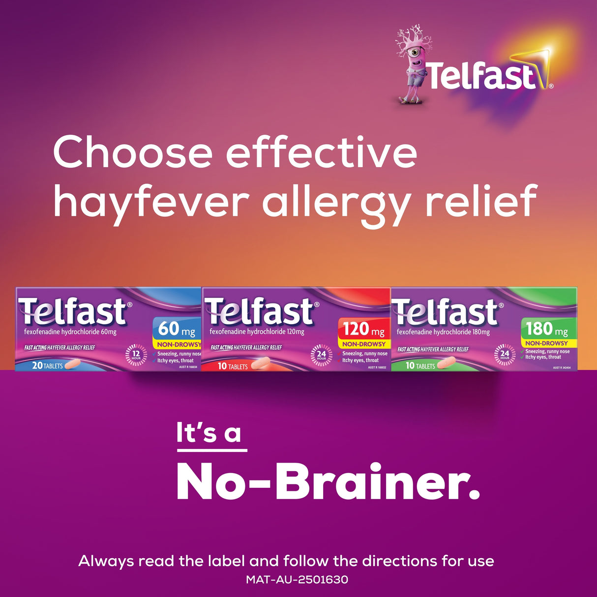 TELFAST 180mg Tabs 10s