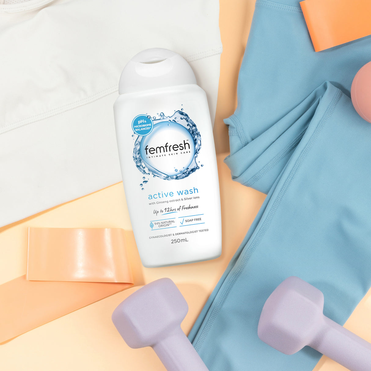 Femfresh Deodorising Active Wash with Ginseng Extract & Silver Ions 250ml