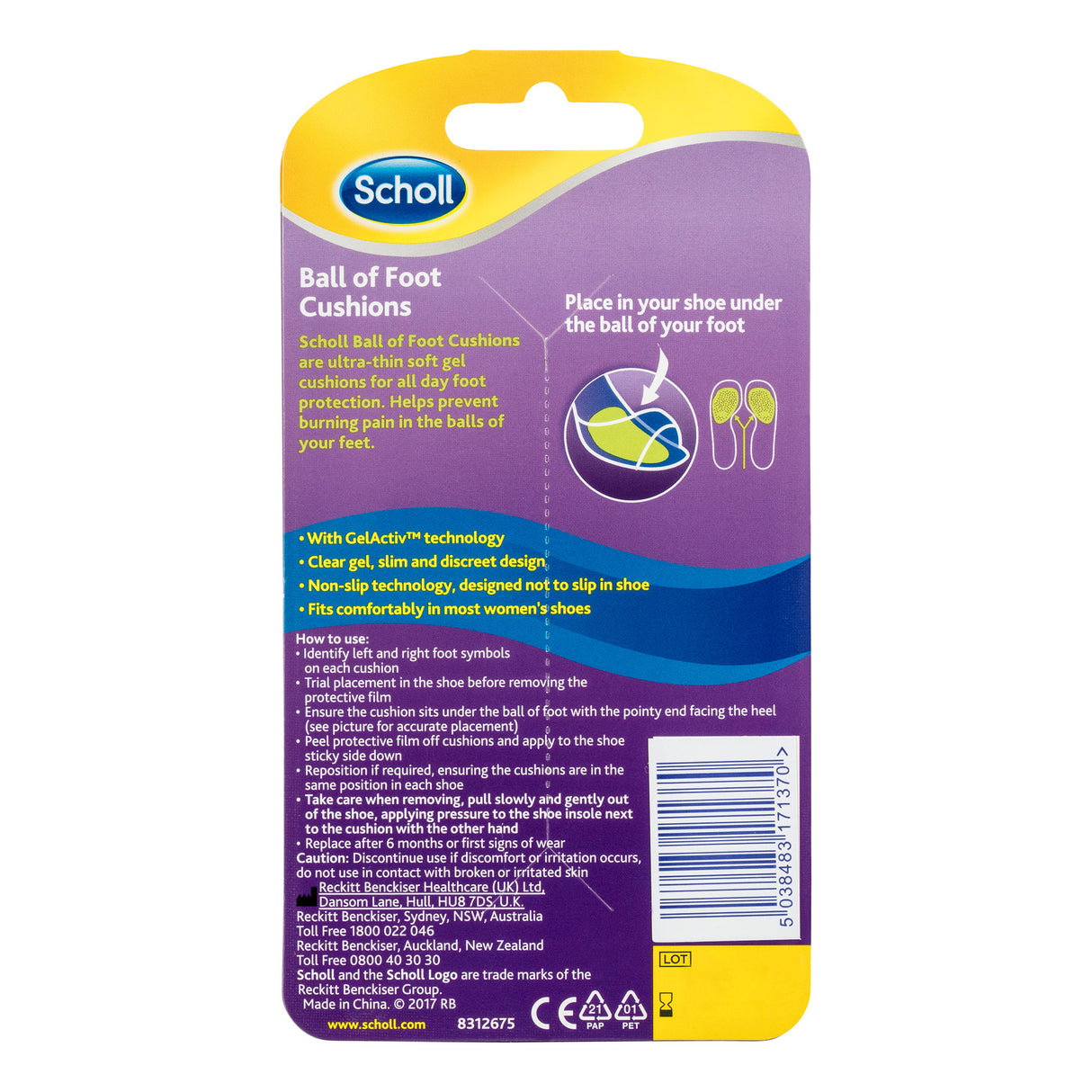 Scholl Party Feet Inserts Ball of Foot Cushion
