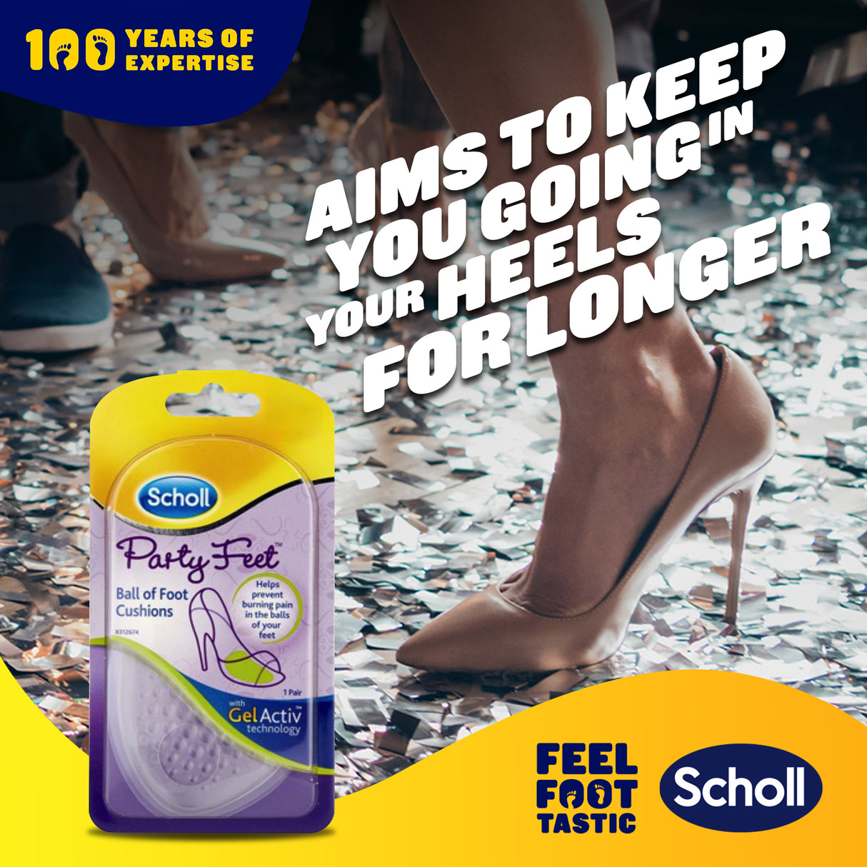 Scholl Party Feet Inserts Ball of Foot Cushion