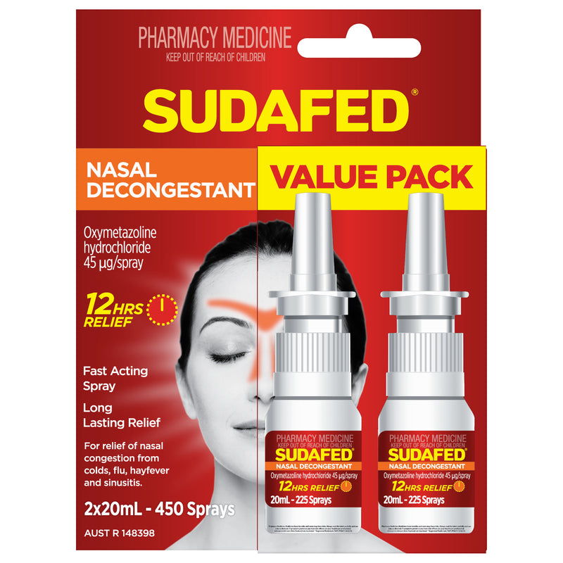 Sudafed Nasal Decongestant Spray Value Pack 20mL x 2pk