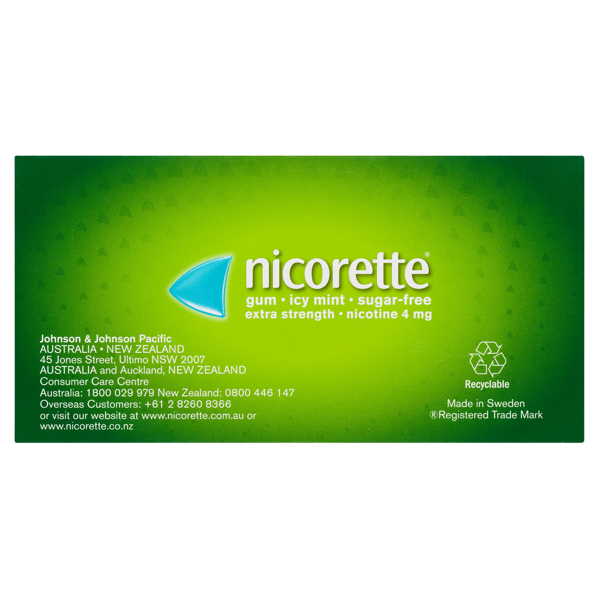 Nicorette Quit Smoking Extra Strength Nicotine Gum Icy Mint 105 Pack