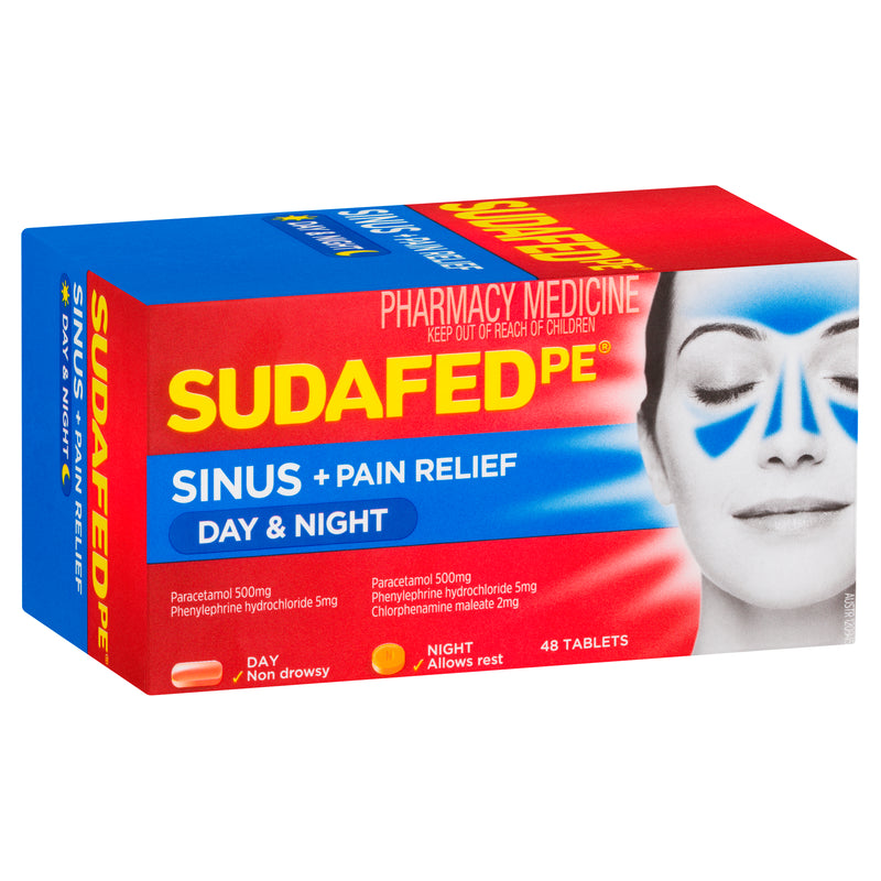 SUDAFED PE Day & Night Cold & Flu Medicine 48 Tablets