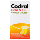 Codral Cold & Flu + Mucus Cough Max Strength Hot Drink Oral Powder Lemon 10 Pack
