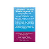 Carefree Flexia Fragrance Free Regular Tampons With Wings 16 Pack