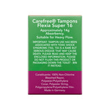 Carefree Flexia Fragrance Free Super Tampons With Wings 16 Pack