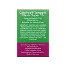 Carefree Flexia Fragrance Free Super Tampons With Wings 16 Pack