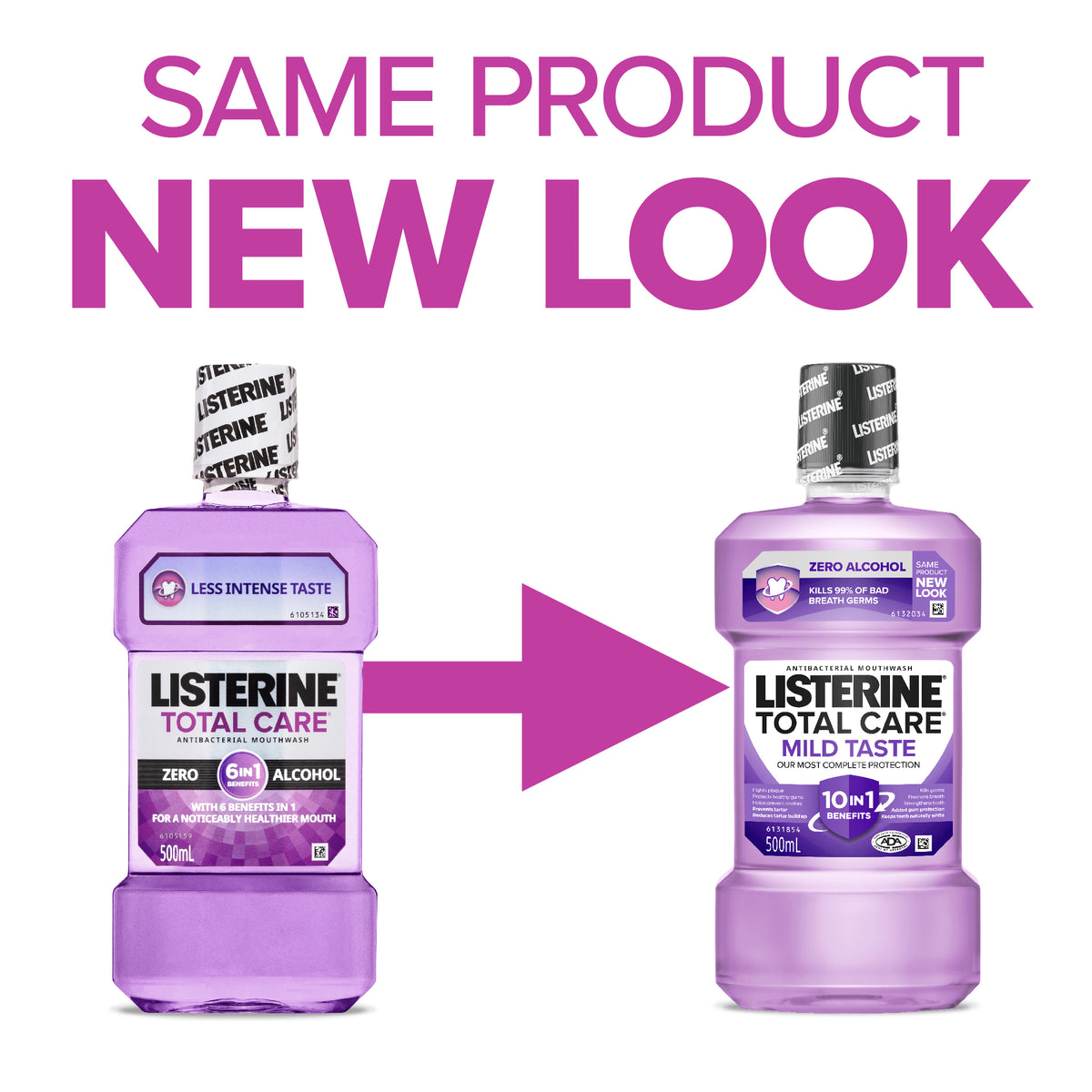 Listerine Total Care Zero Alcohol Antibacterial Mouthwash  Less Intense Taste 250mL