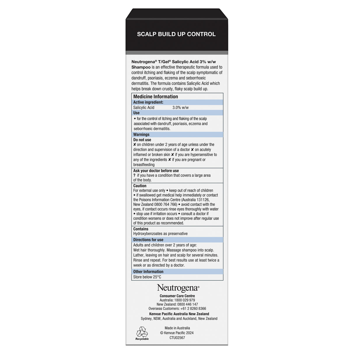 Neutrogena T/Gel Salicylic Acid Shampoo 200 mL