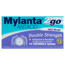 Mylanta 2Go Antacid Double Strength Tablets Lemon Mint 48 Pack