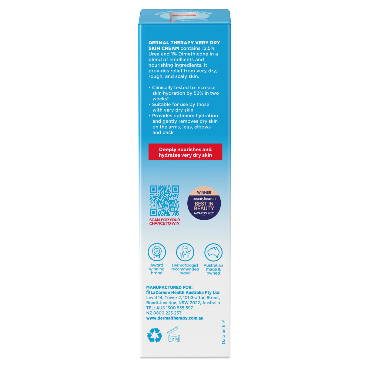 Dermal Therapy Very Dry Skin Cream 125g