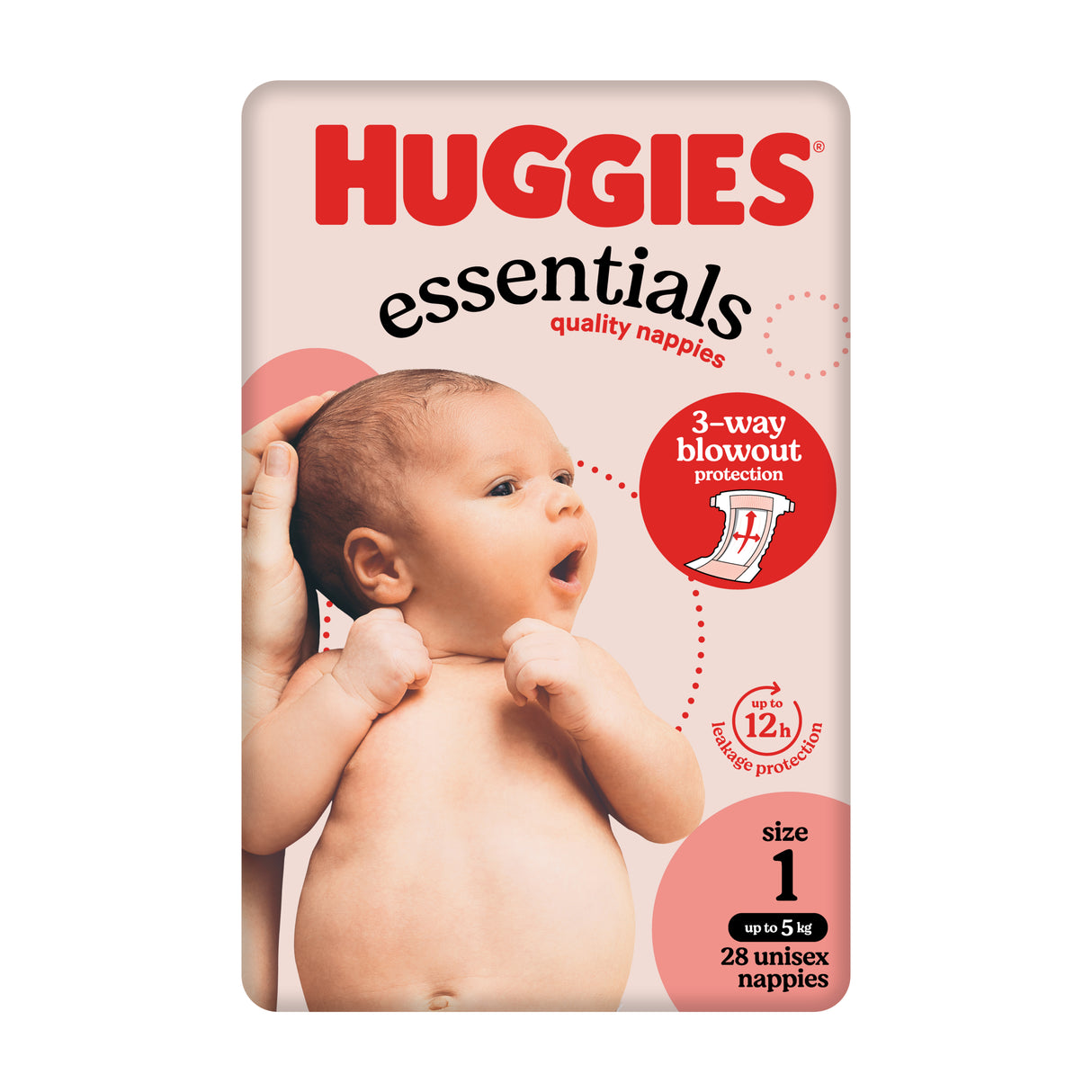Huggies Essentials Size 1 Newborn 28 Pack