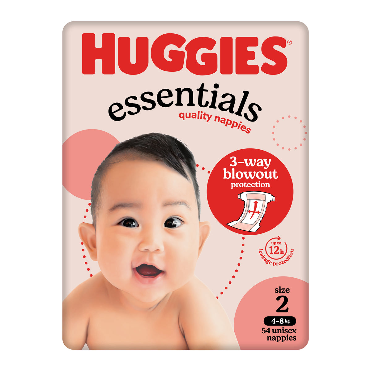 Huggies Essentials Size 2 (54 Nappies)