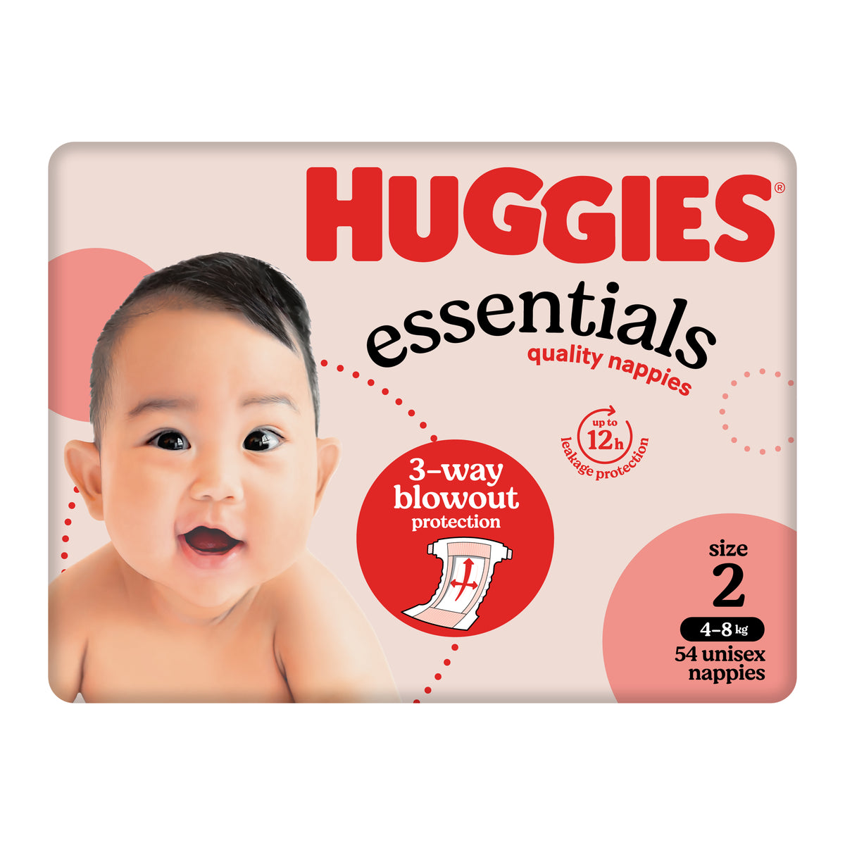 Huggies Essentials Size 2 (54 Nappies)