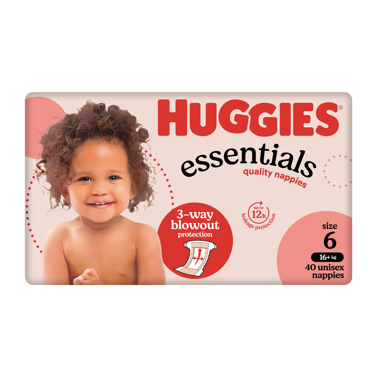 Huggies Essentials Nappies Size 6 (16+kg) 40 Pack