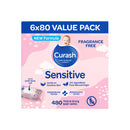 Curash Fragrance Free Baby Wipes 6x80 Pack