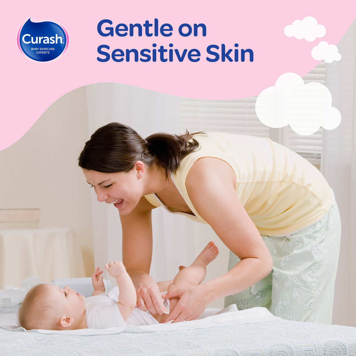 Curash Fragrance Free Baby Wipes 6x80 Pack