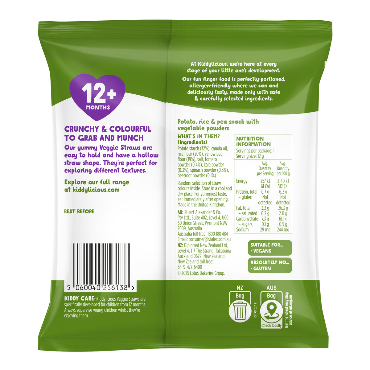 Kiddylicious Veggie Straws 12g