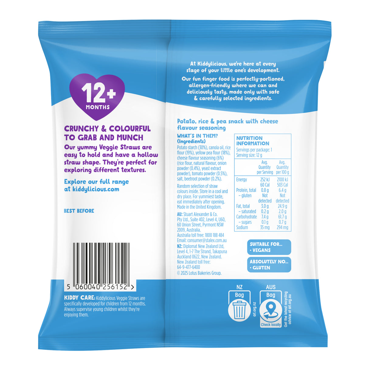Kiddylicious Chessy Straws 12g