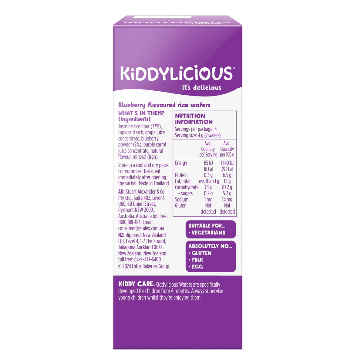 Kiddylicious Bluebrry Mini Wafers 4g