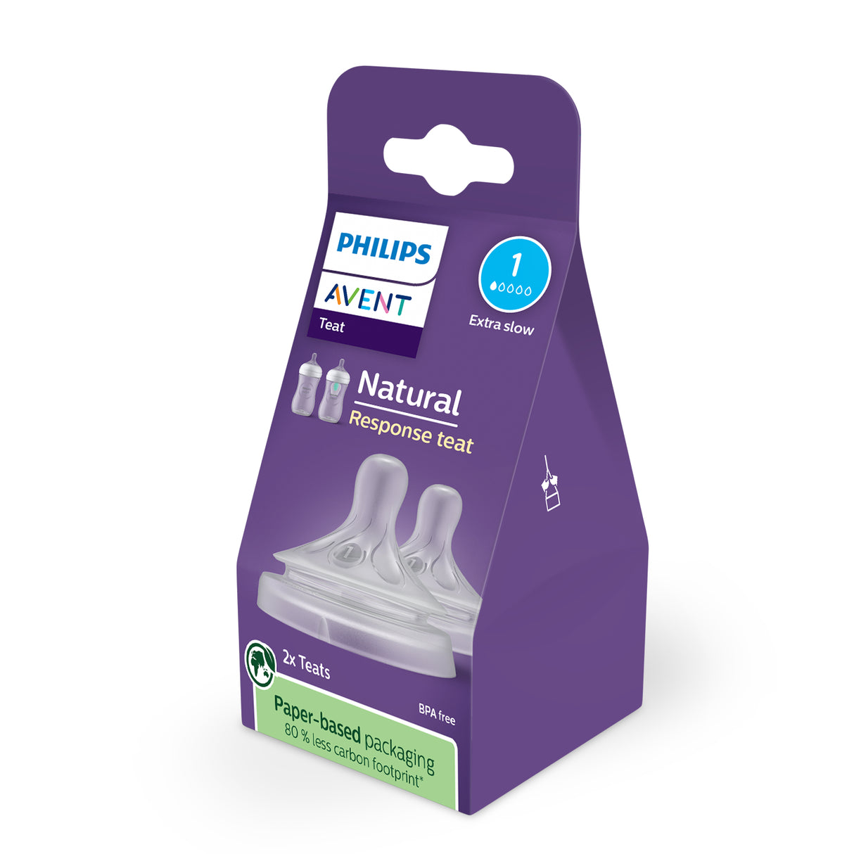AVENT Nat Response Teat 0m Flow1 2pk