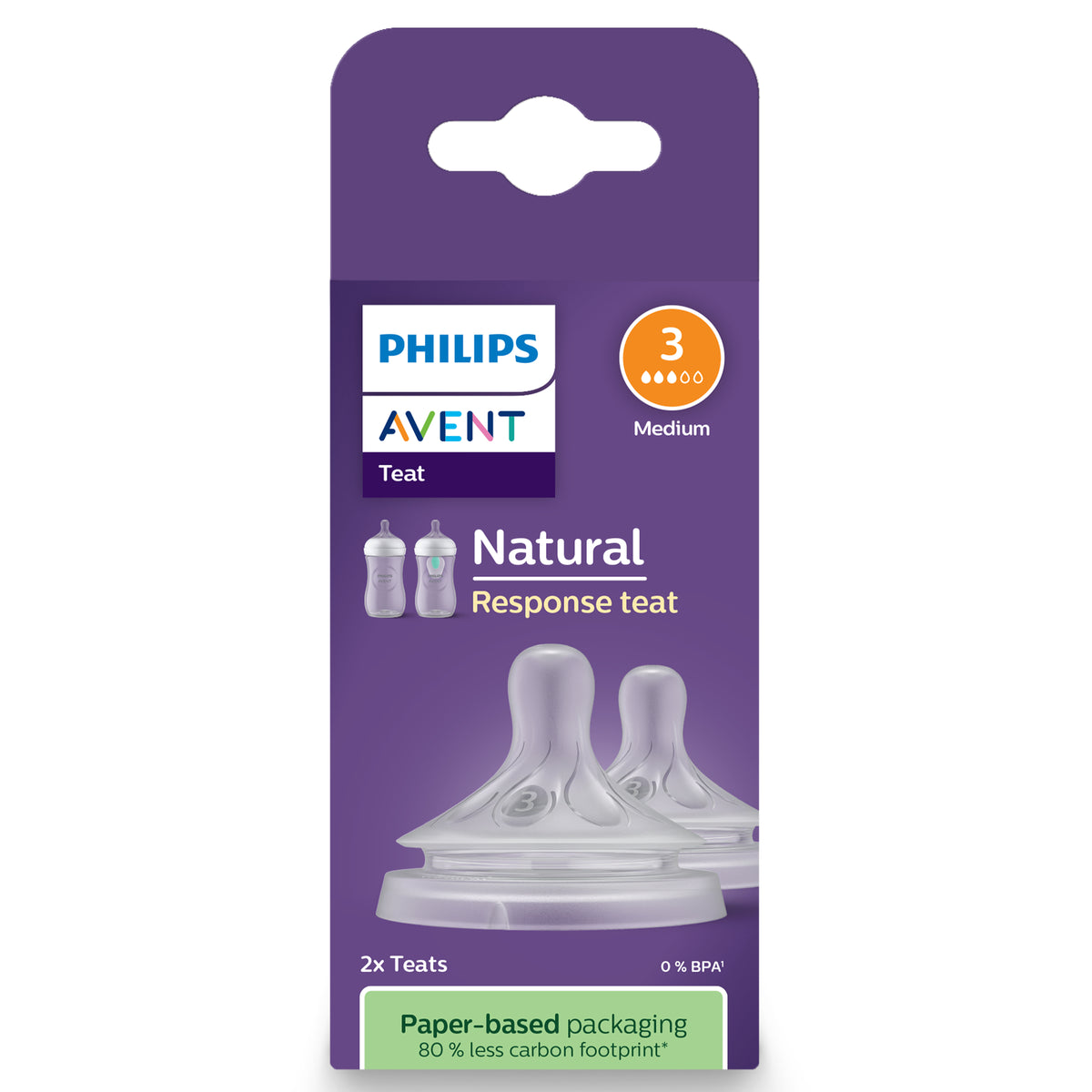 Philips Avent Natural Response Teat 1 month+ 2 pack