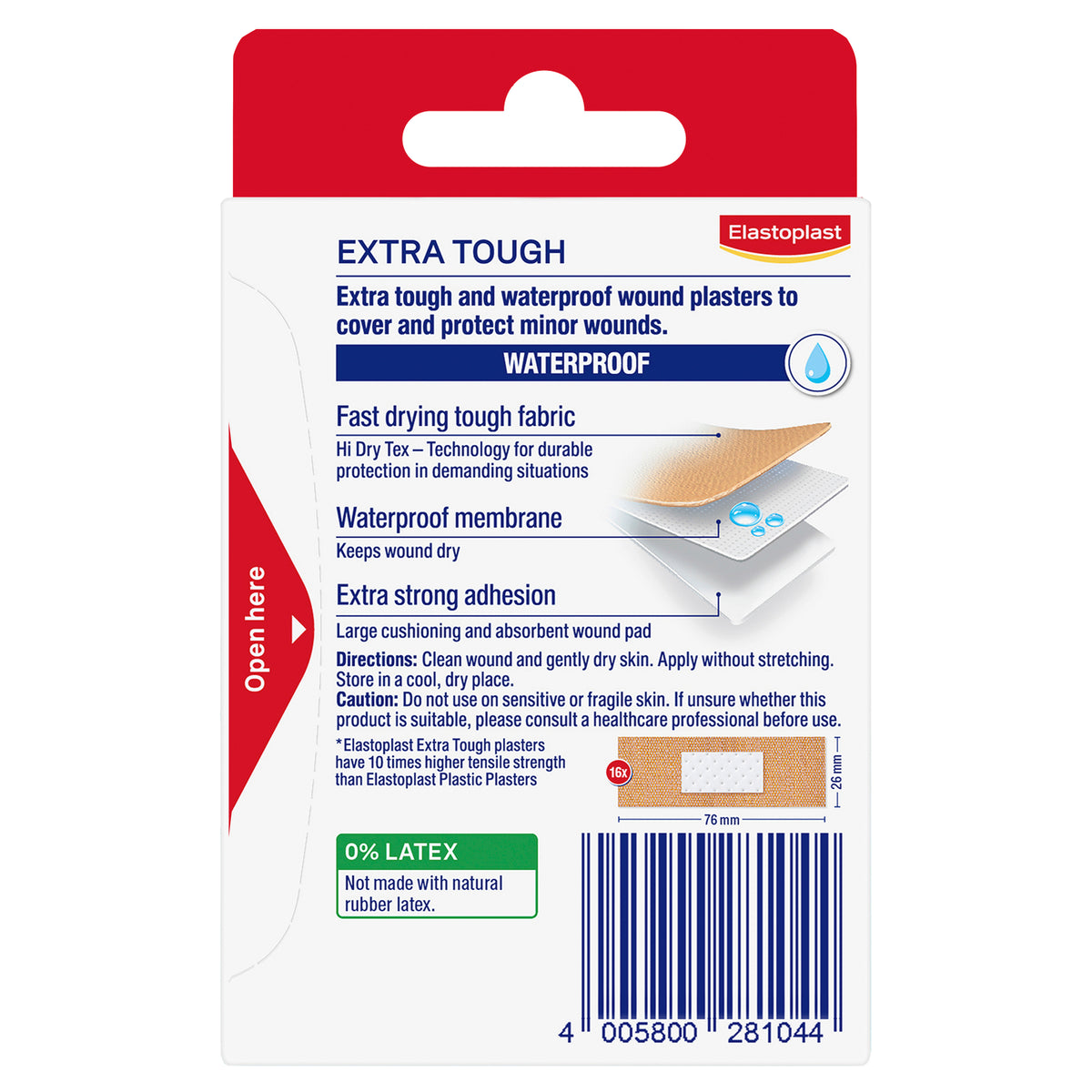 Elastoplast Extra Tough Waterproof 16 Pack