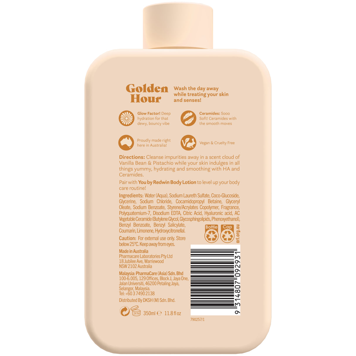 REDWIN You Gldn Hour Bdy Clnsr 350ml