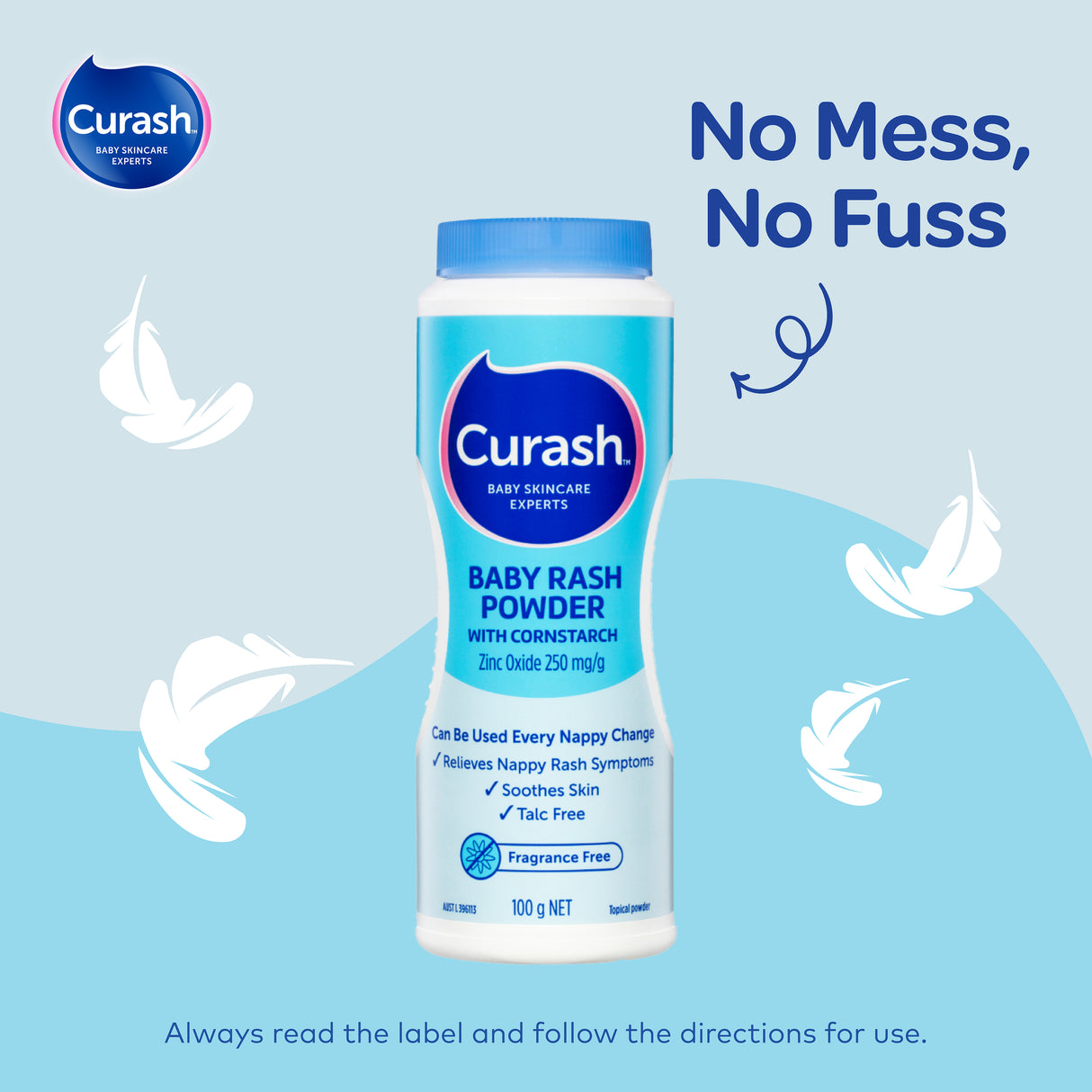 CURASH Baby Rash Powder with Cornstarch 100g