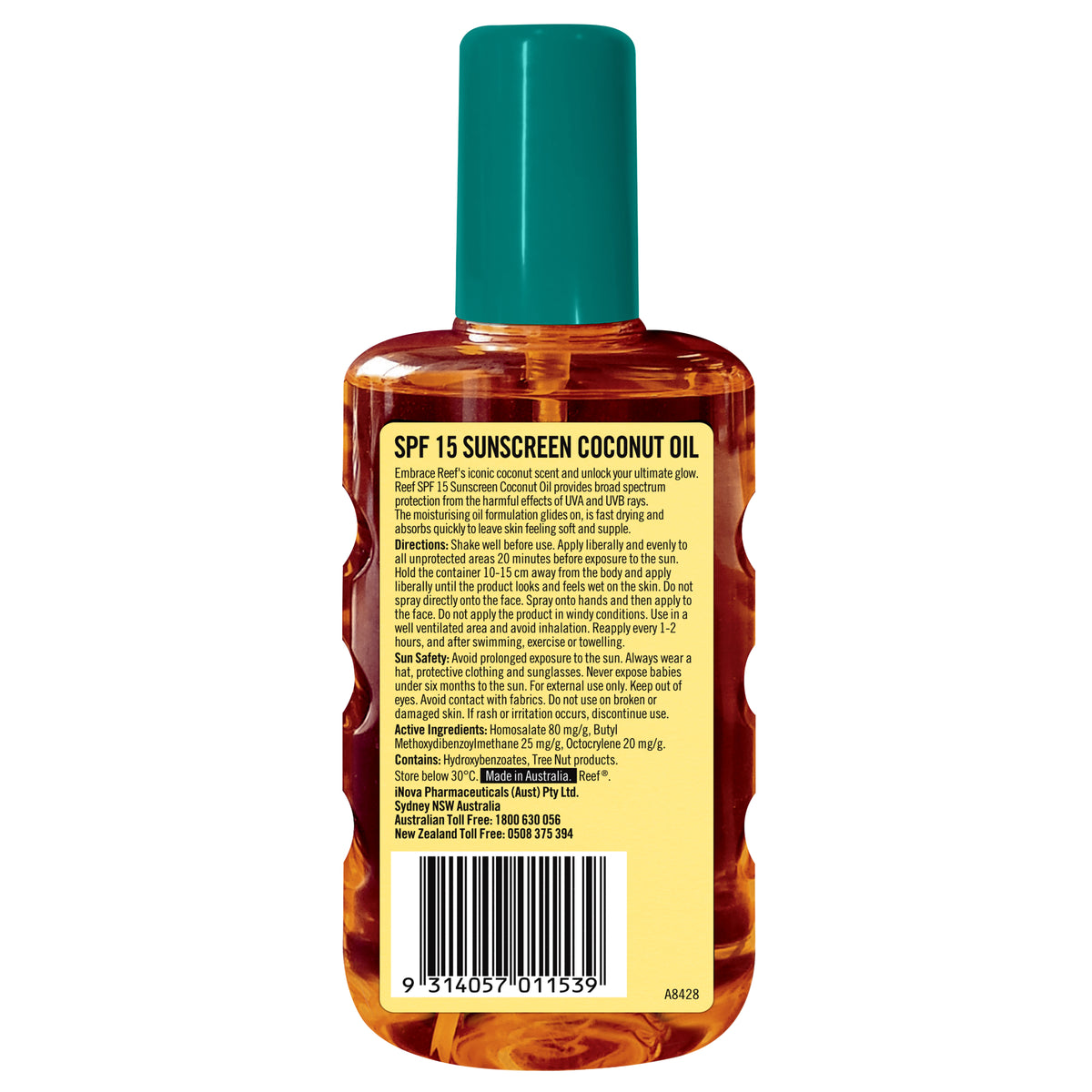 Reef Coconut Sunscreen Oil Spray SPF 15 220mL