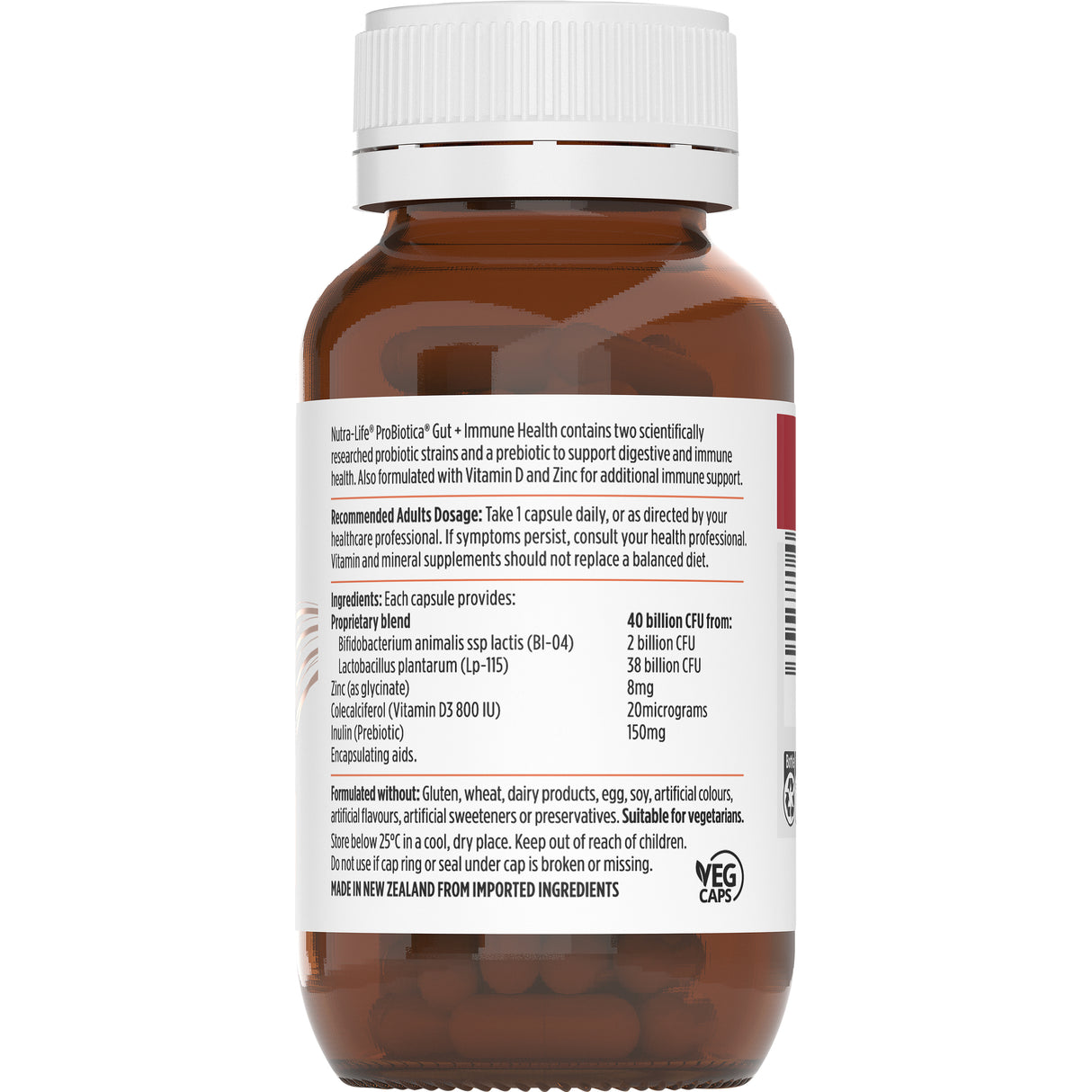 Nutra-Life ProBiotica Gut + Immune Health Caps 60s