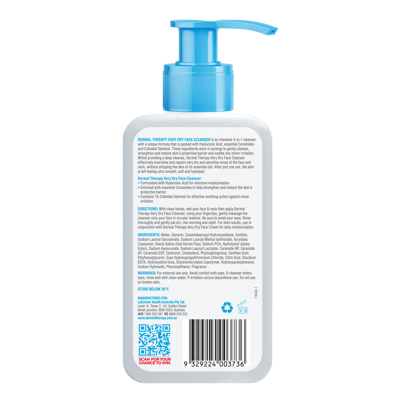 Dermal Therapy Very Dry Face Cleanser 175ml