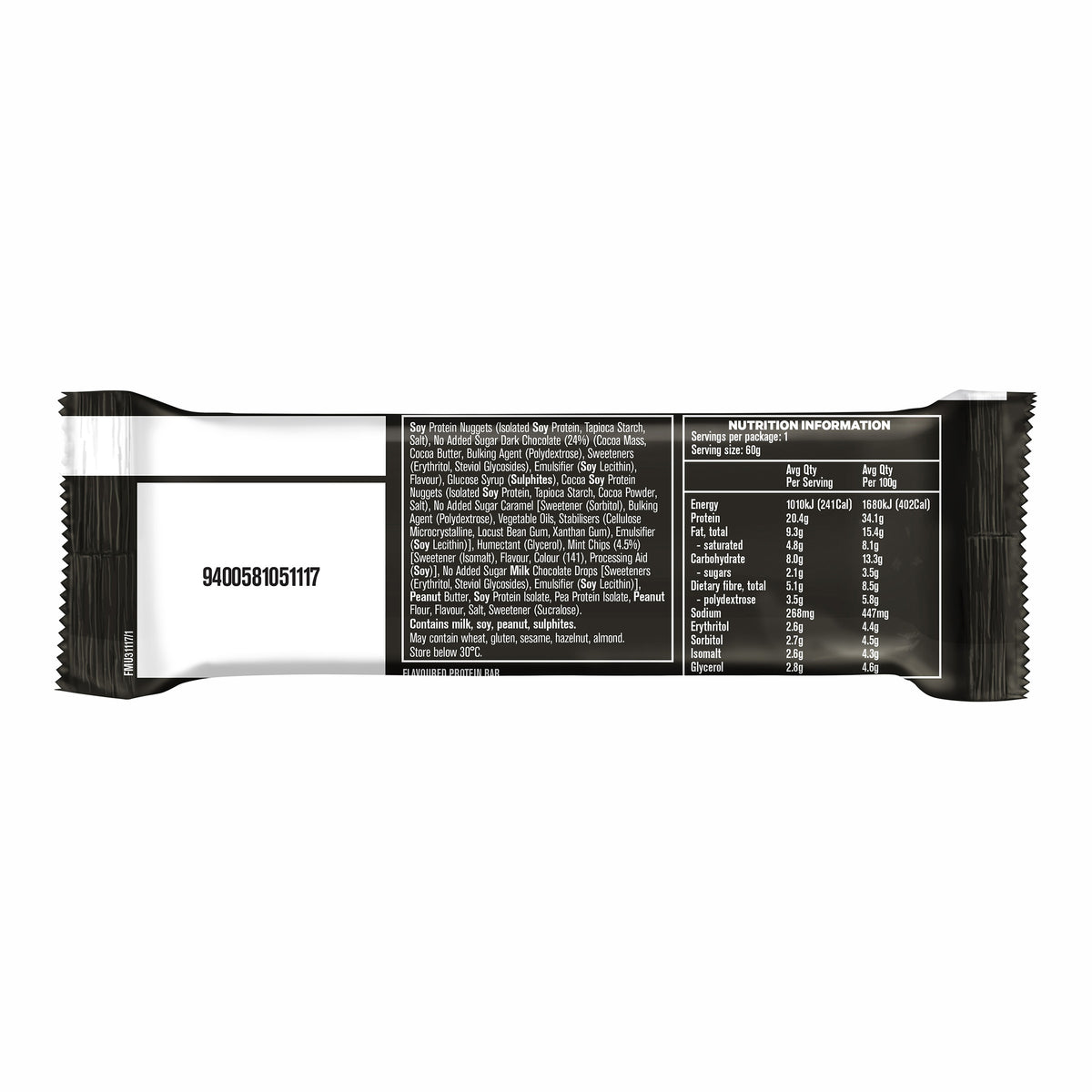 Musashi Protein Crisp Bar Dark Choc Mint 60g