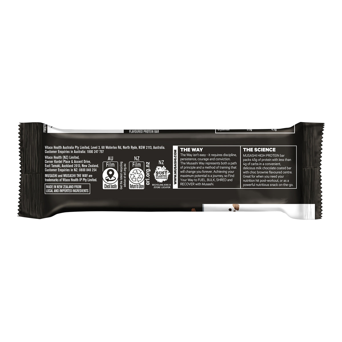 Musashi High Protein Bar Milk Chocolate Brownie 90g