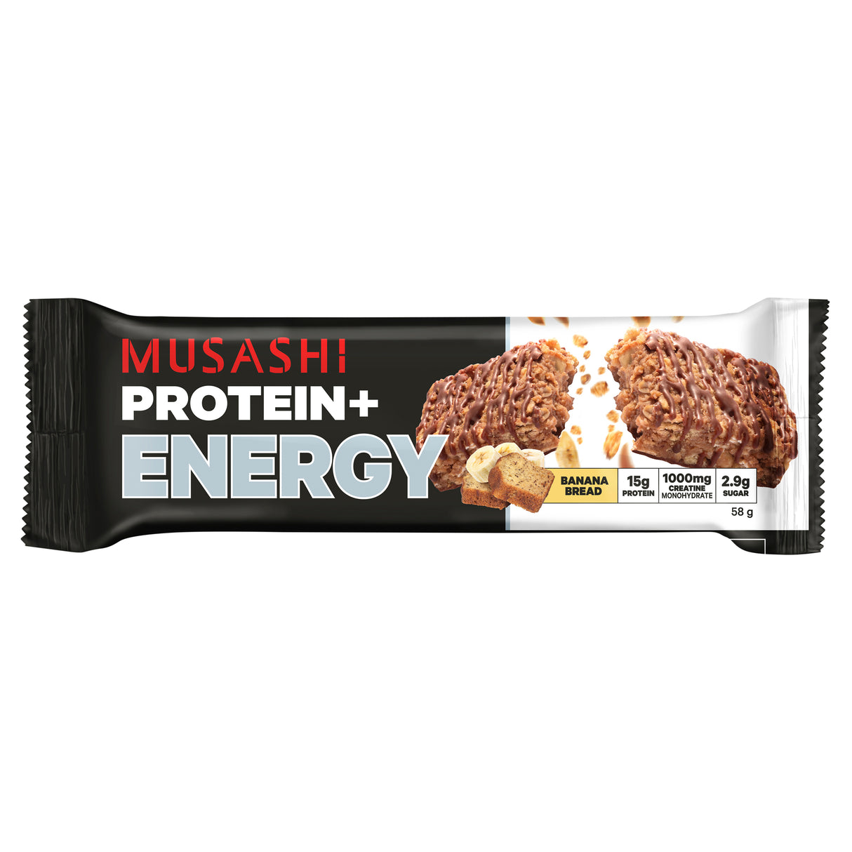 MUSASHI Prot+Energy Bar Bana/Brd 58g
